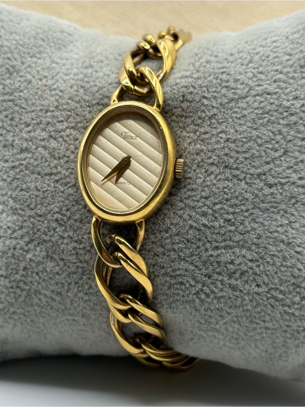 Timex Women's Gold-Tone Oval Chain-Link Bracelet Watch
